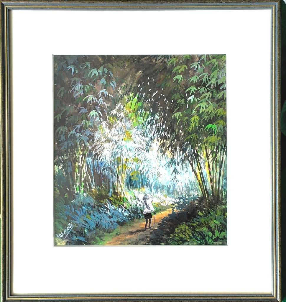 Schilderij van Kusnadi, ingelijst, Ophalen of Verzenden