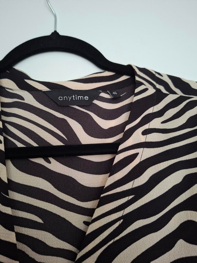 Anytime Maxi Doorknoop Jurk Maat 46 Zebraprint, Kleding | Dames, Jurken, Zwart, Maat 46/48 (XL) of groter, Anytime, Ophalen of Verzenden