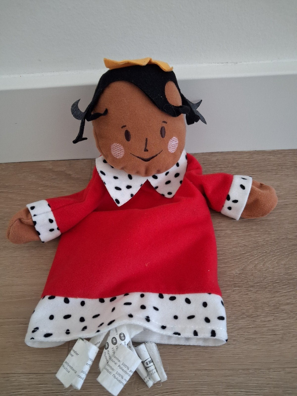 Knuffel handpop prins koning Ikea Gladlynt rood L1199, Ophalen of Verzenden, Zo goed als nieuw, Meisje