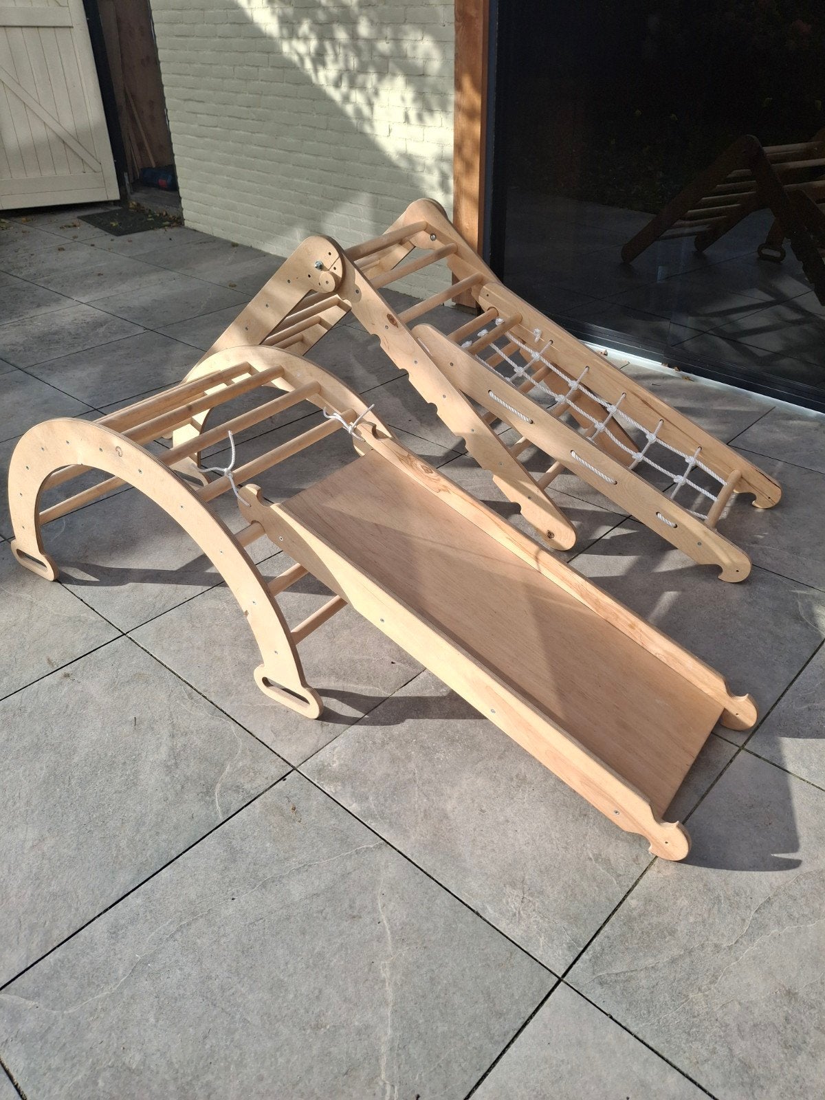 Houten Klimrek Set - Goede Staat, Ophalen, Gebruikt, Glijbaan