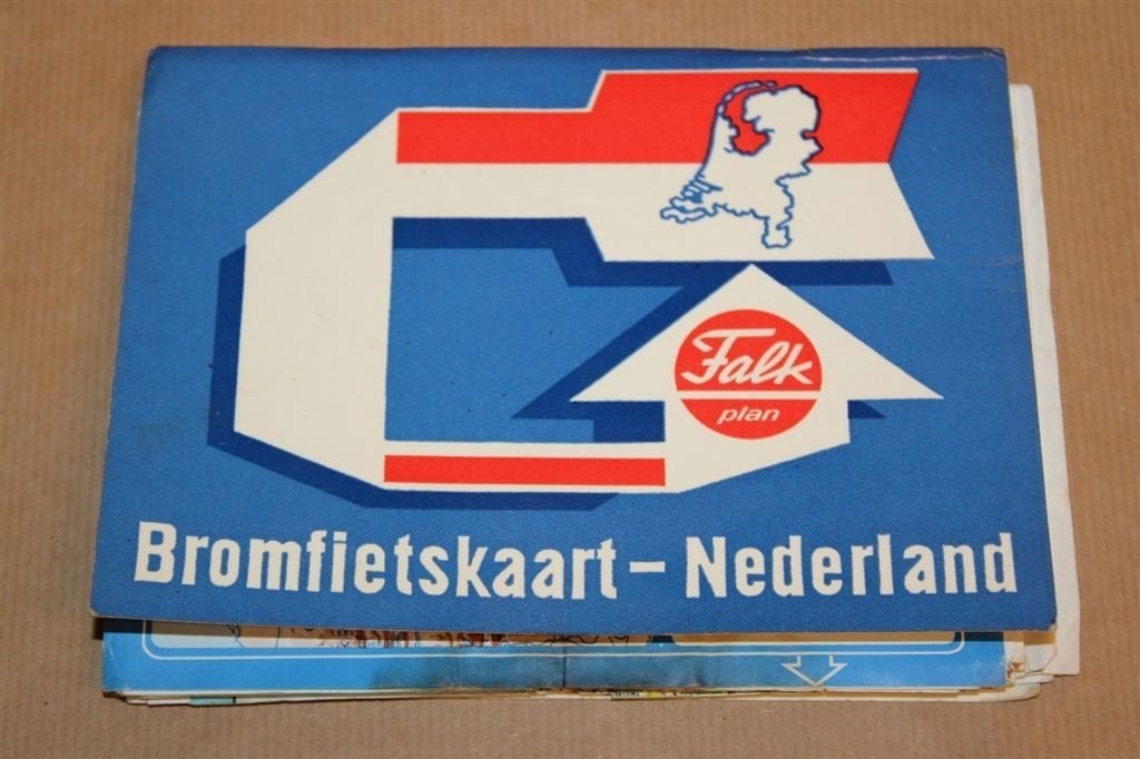 Falk Bromfietskaart van Nederland - 1965, Boeken, Atlassen en Landkaarten, Ophalen of Verzenden, 1800 tot 2000, Nederland, Landkaart