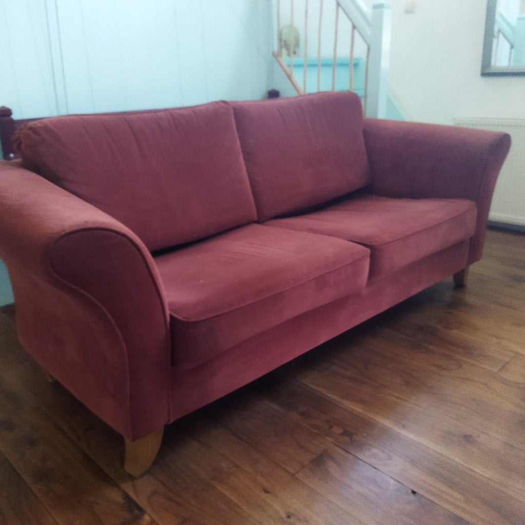 warm rood, 3 zitter, Ophalen, Gebruikt, Rond 1985, 150 tot 200 cm