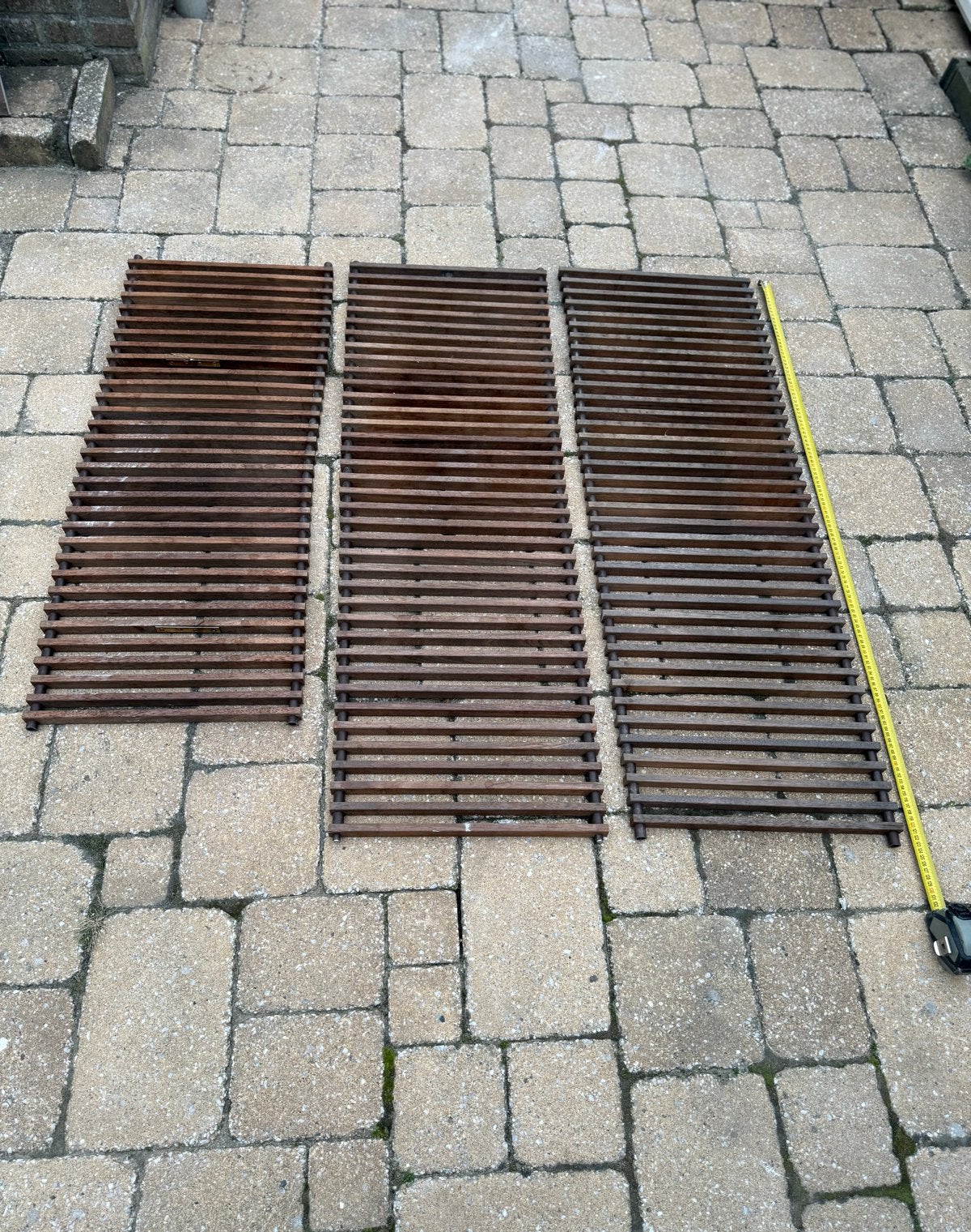Jaga Houten inbouw vloer radiator Gebruikt 125x41en 105x41cm, Ophalen, Gebruikt, Hout