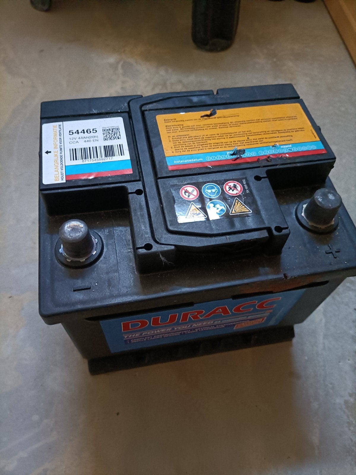 Duracc Startaccu 44Ah 12V 54465, Auto-onderdelen, Ophalen, Gebruikt, Universele onderdelen