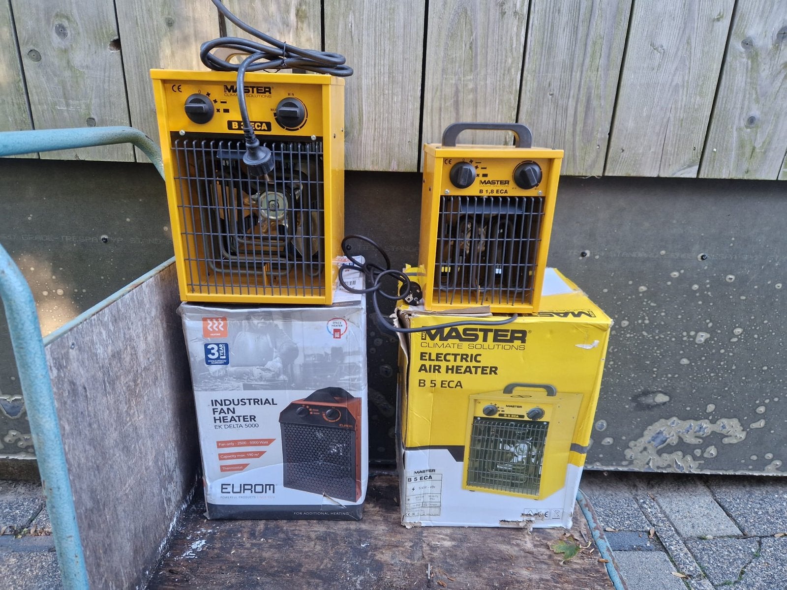 Bouwkachels Master B 1.6 ECA, B 3 ECA en Eurom Delta 5000, Ophalen, Gebruikt, 800 watt of meer, Kachel