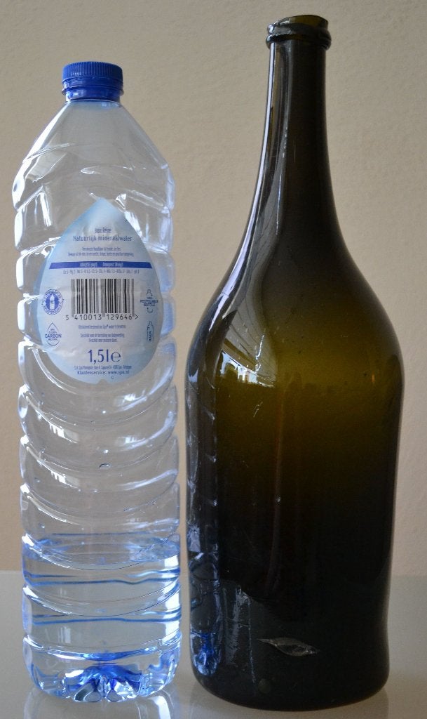 antieke franse wijn fles mondgeblazen w1, Ophalen
