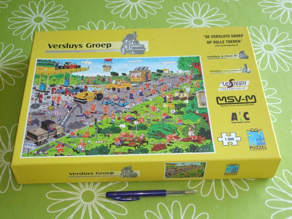 Cartoon puzzel Versluys Groep - 1000 stukjes, Ophalen of Verzenden, 500 t/m 1500 stukjes, Gebruikt, Legpuzzel
