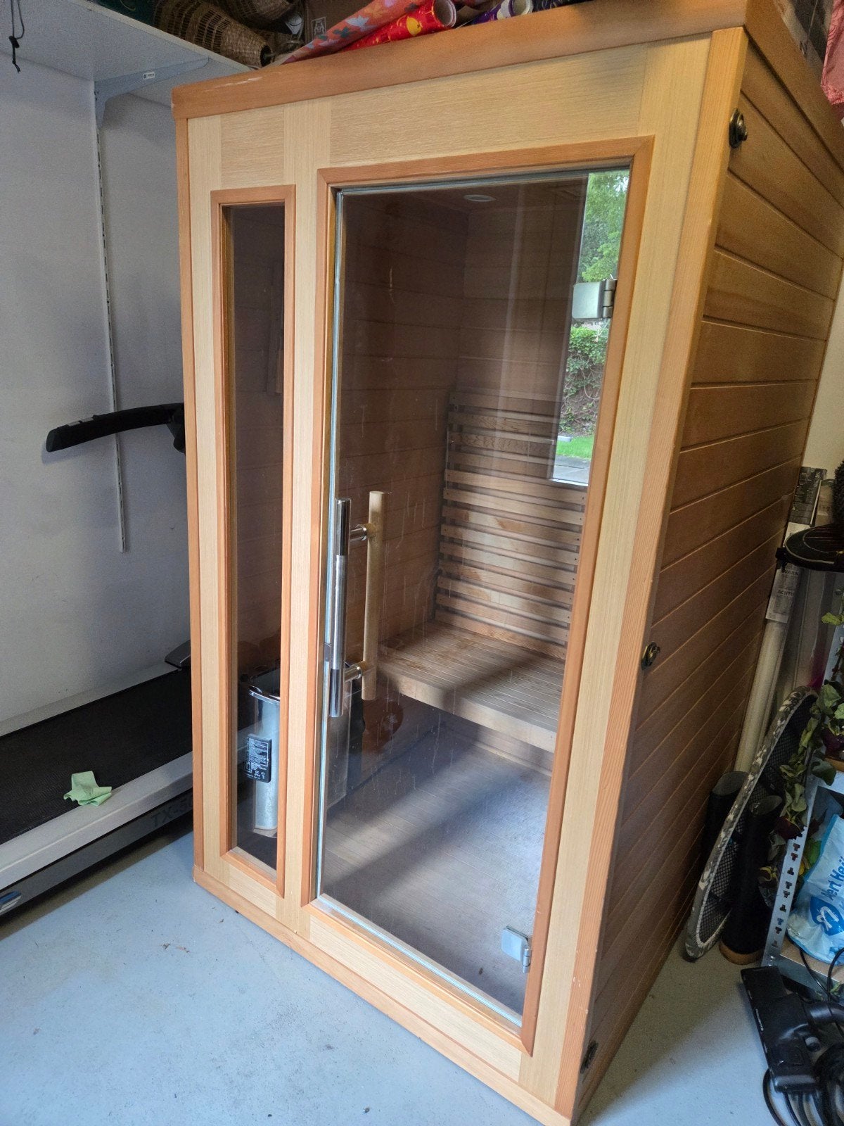 Compacte 1-2 Persoons Finse Sauna  met 3,6 kW kachel, Sport en Fitness, Sauna, Ophalen, Gebruikt, Complete sauna