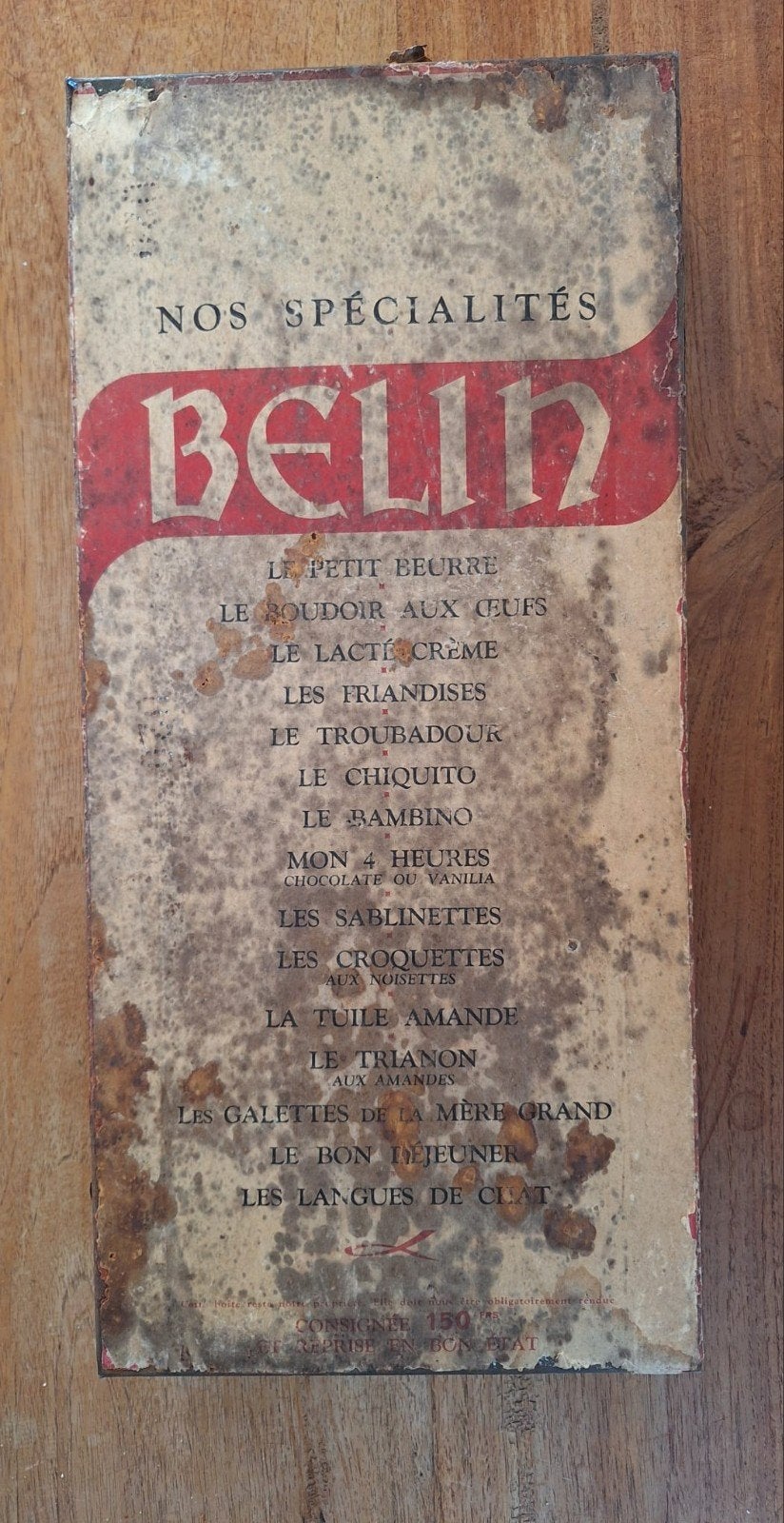 Origineel voorraadblik biscuits belin château thierry, Ophalen of Verzenden, Gebruikt, Koek(jes)