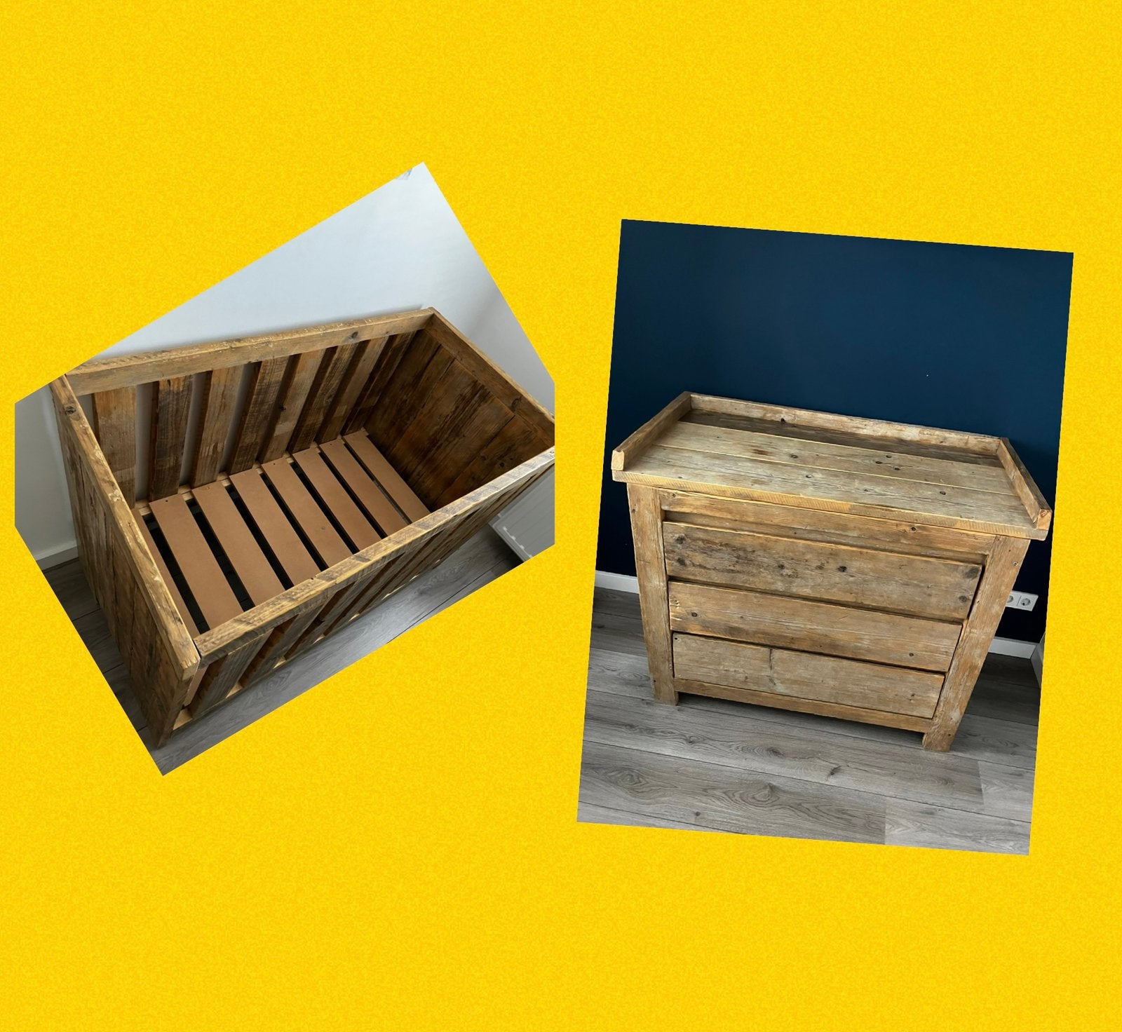 Kinderkamer compleet steigerhout, Ophalen, Zo goed als nieuw, Jongetje of Meisje