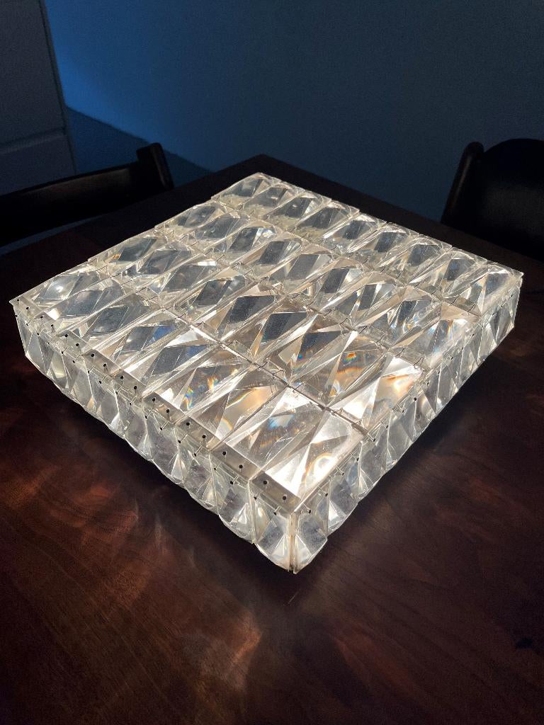 Zeldzame vintage plafonniere Bakalowits & Söhne plafondlamp, Ophalen of Verzenden, Glas