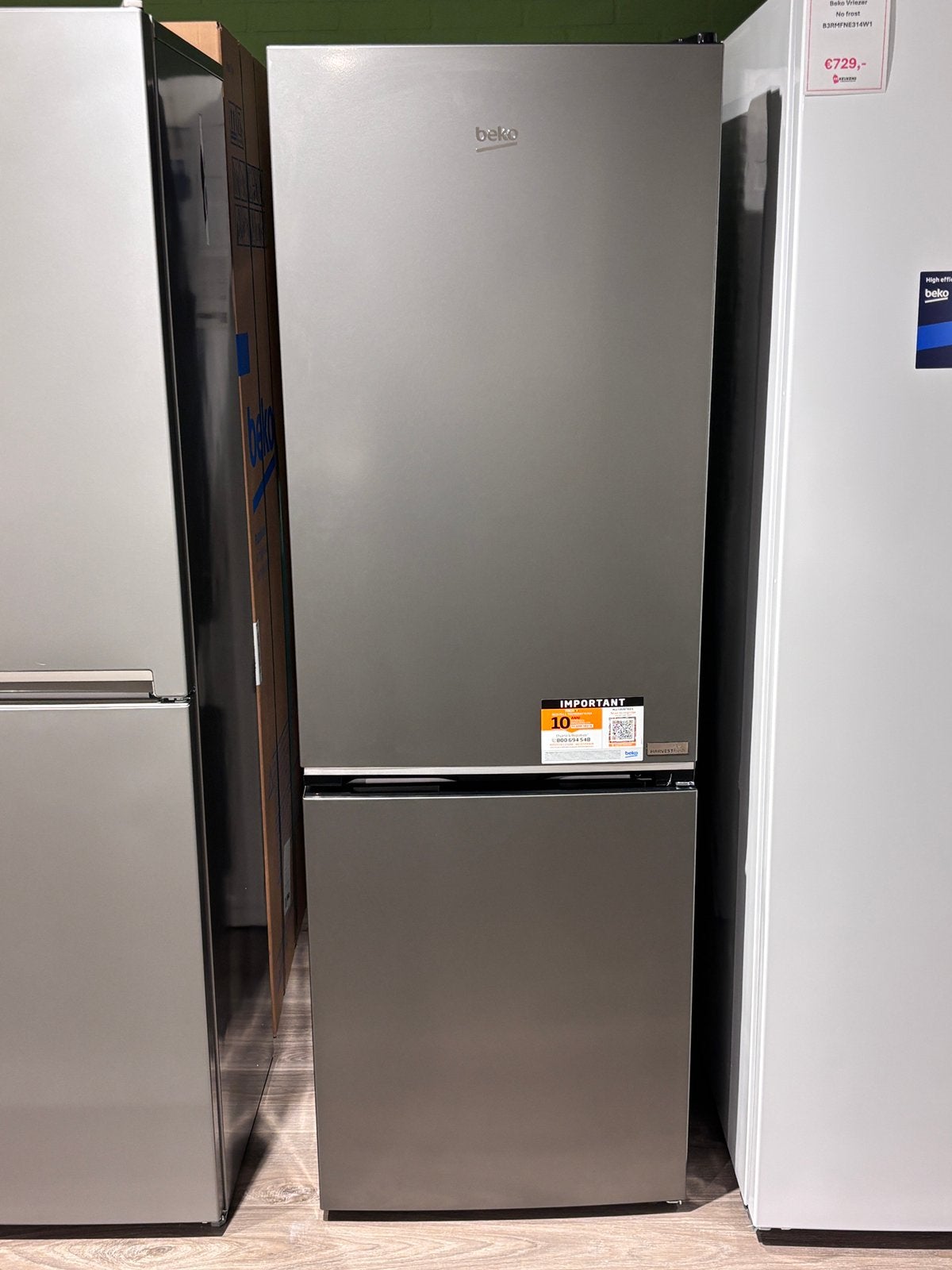 Beko vrijstaande koel-vriescombinatie NIEUW DICHT IN DOOS, Ophalen, 200 liter of meer, Met aparte vriezer, Nieuw