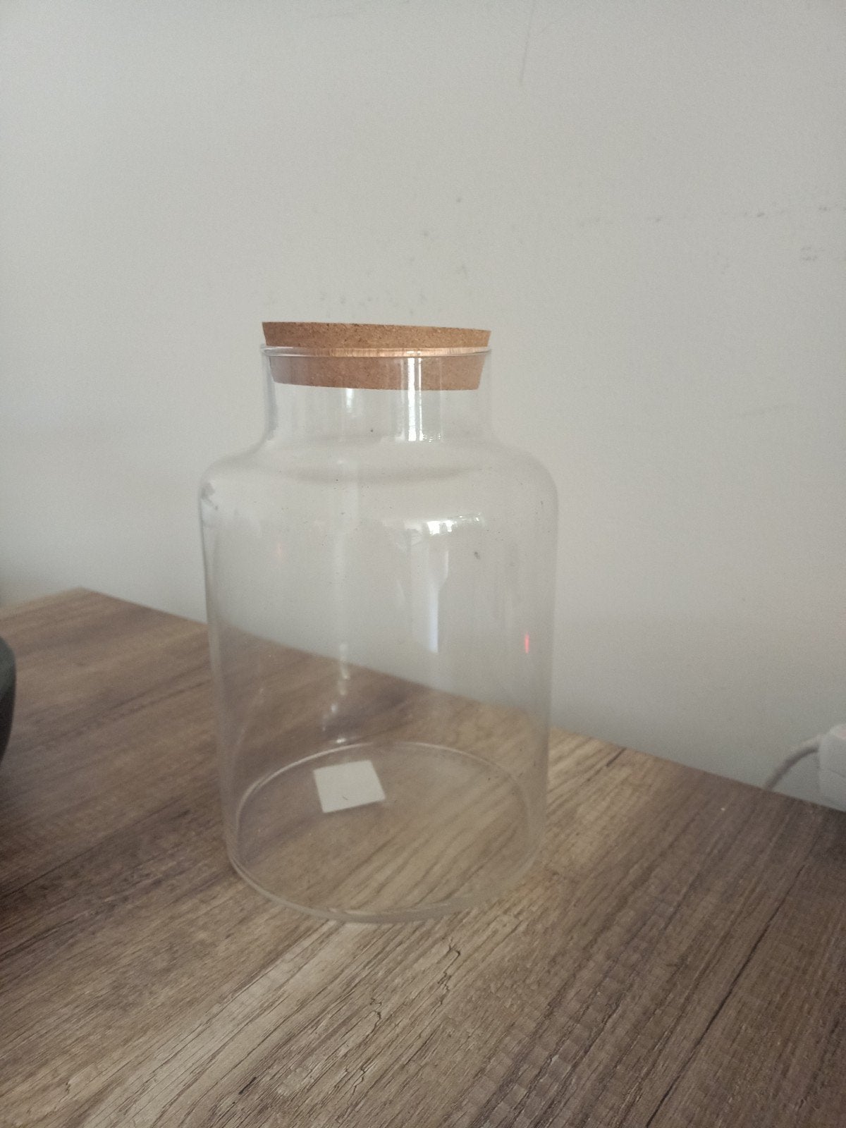 glazen vaas met kurken dop, Ophalen, Zo goed als nieuw, Glas, 27 cm