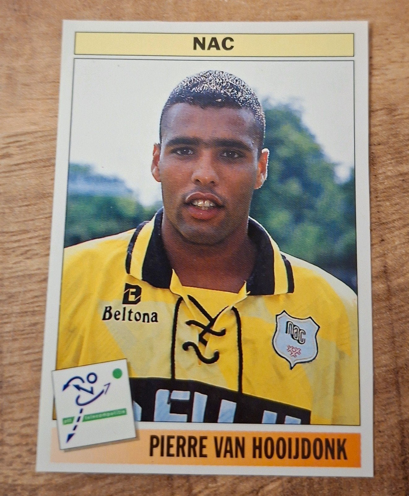 Panini Voetbal 1995 NAC Pierre van Hooijdonk nr. 196, Ophalen of Verzenden, Zo goed als nieuw, NAC Breda, Poster, Plaatje of Sticker