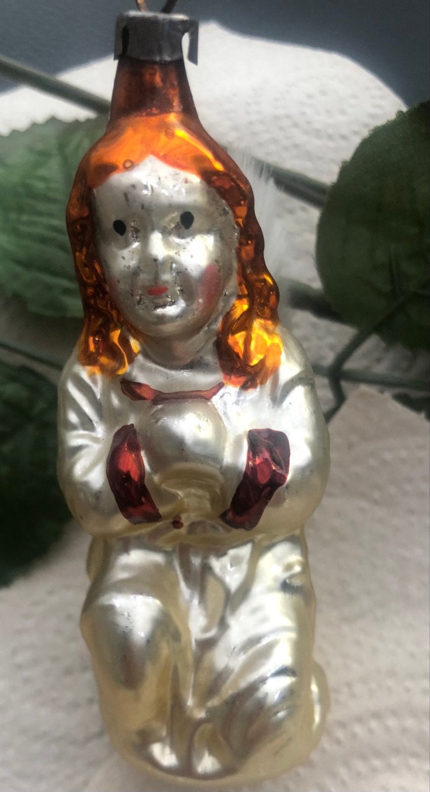 Vintage kerstornament engel, Ophalen of Verzenden, Gebruikt