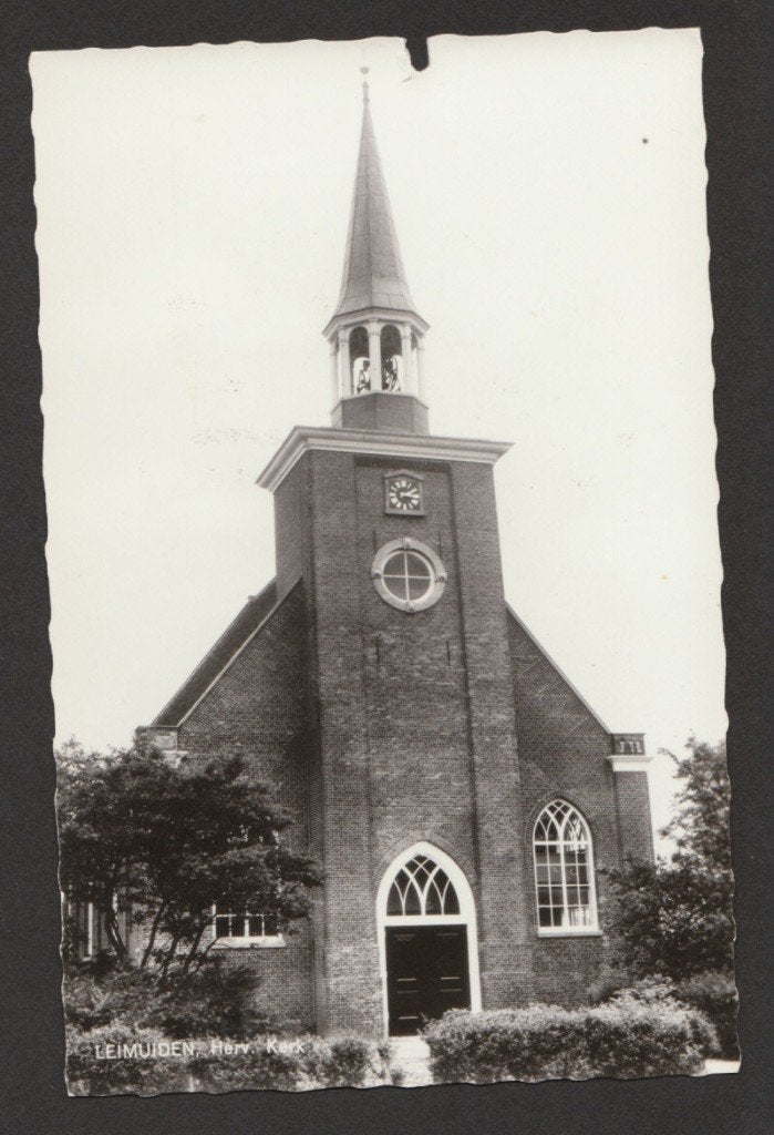 Leimuiden (bij Roelofarendsveen en Kudelstaart) - Herv Kerk, Verzamelen, Ansichtkaarten | Nederland, Verzenden, 1960 tot 1980