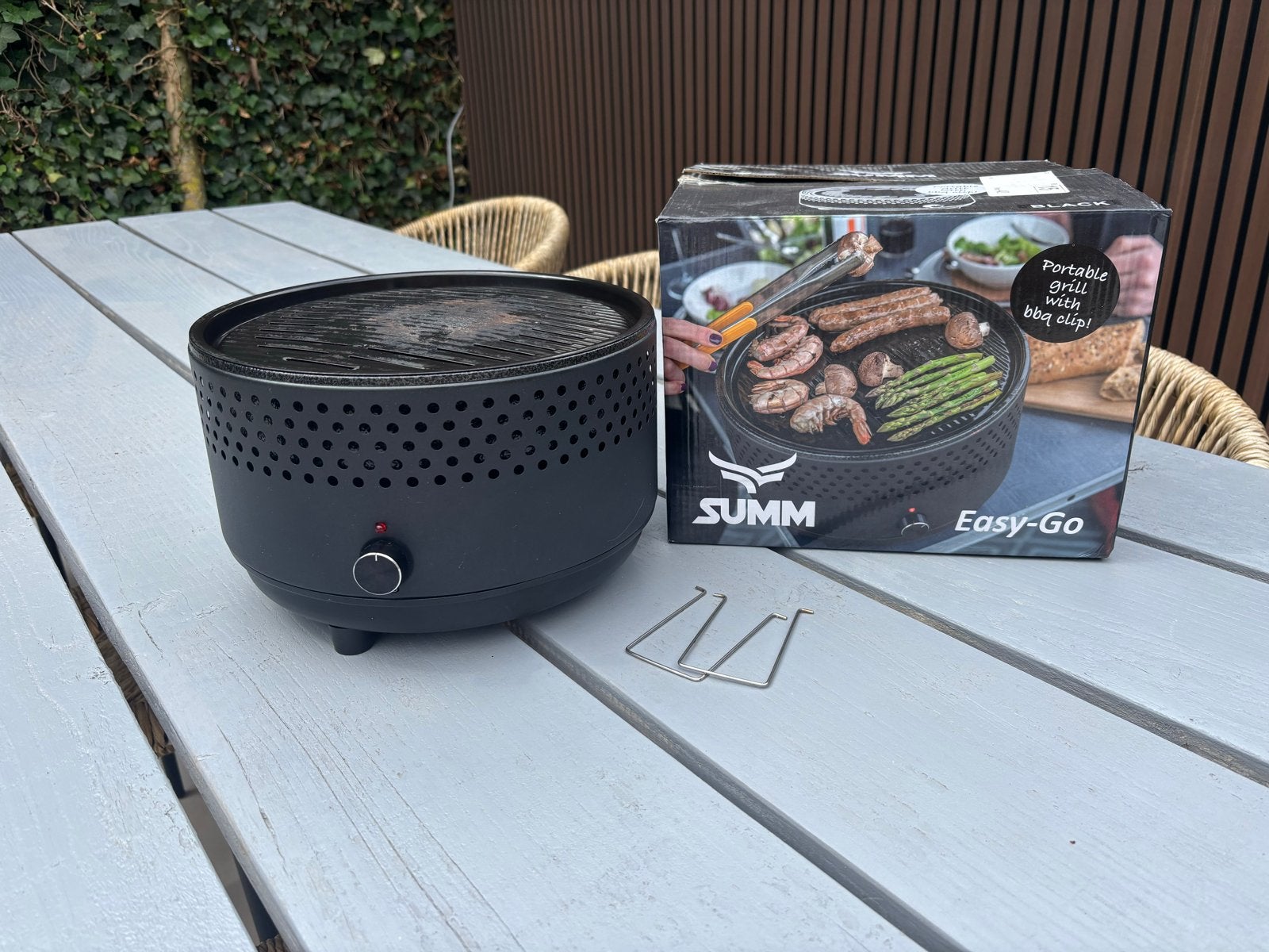 SUMM Easy-Go Draagbare Barbecue - Zwart, Ophalen, Gebruikt