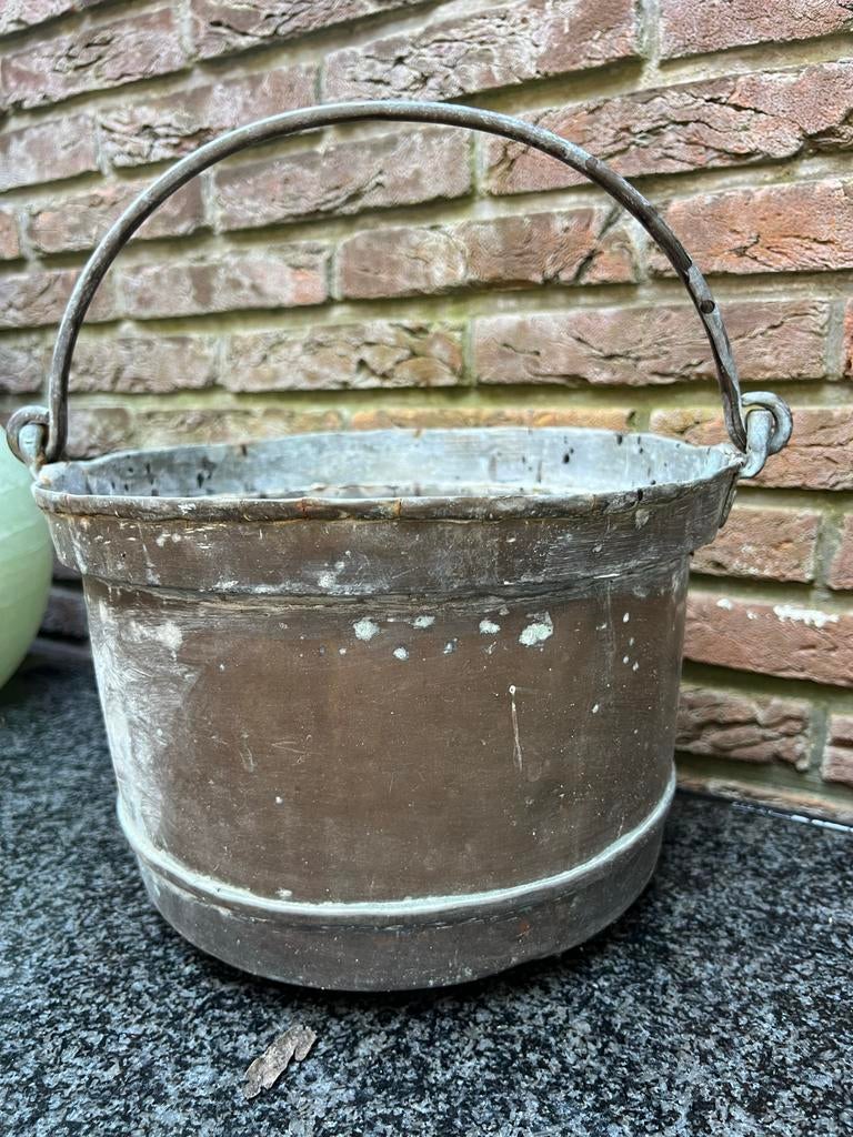 Antieke Koperen Pan met Hengsel - Decoratief, Ophalen, Koper