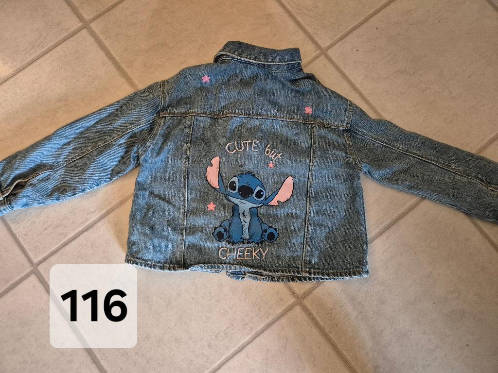 Stitch spijkerjas, Kinderen en Baby's, Kinderkleding | Maat 116, Ophalen of Verzenden, Zo goed als nieuw, Meisje, Jas
