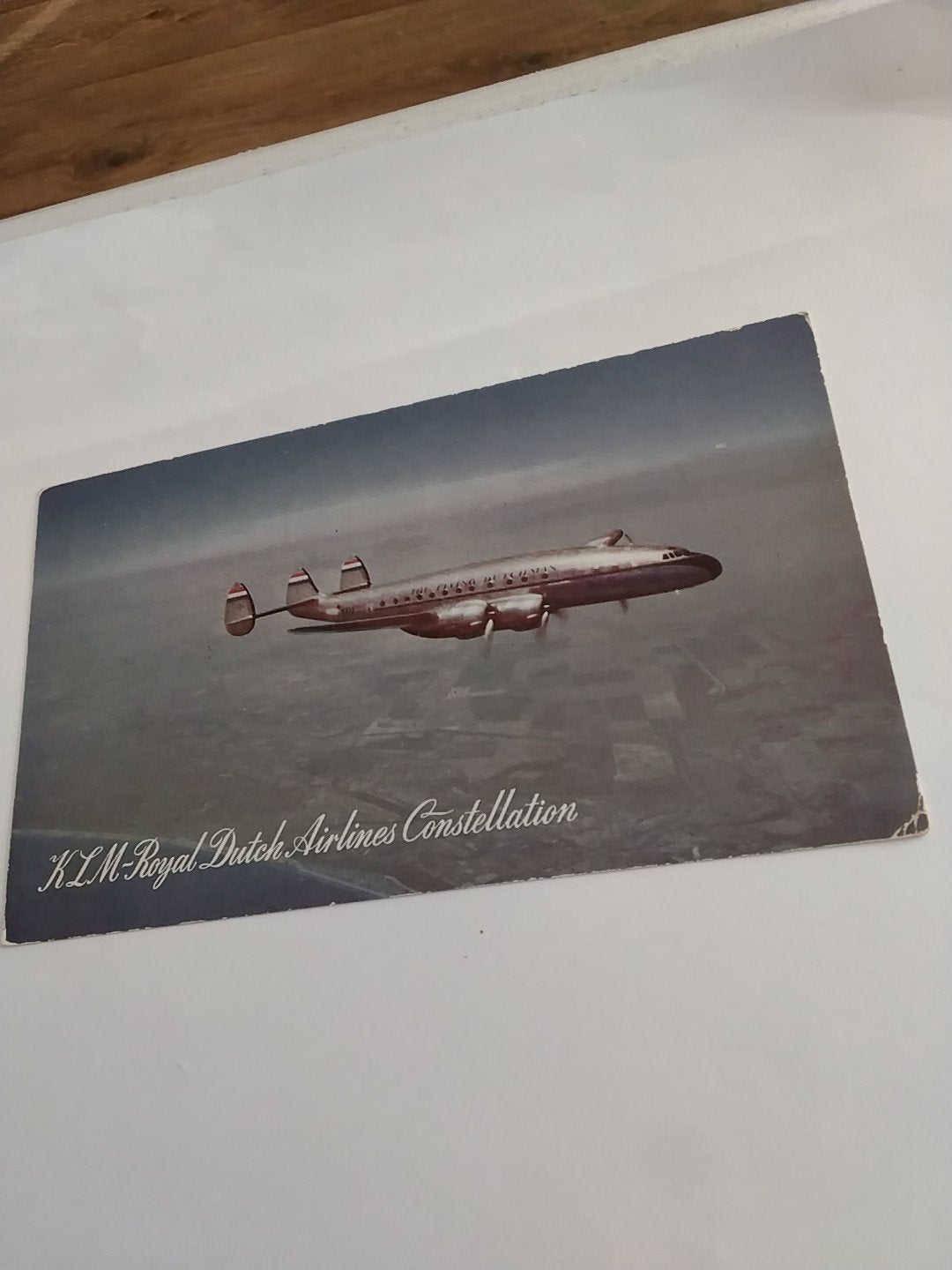 Vintage KLM Royal Dutch Airlines Constellation Ansichtkaart, Verzamelen, Ophalen of Verzenden, 1940 tot 1960, Ongelopen