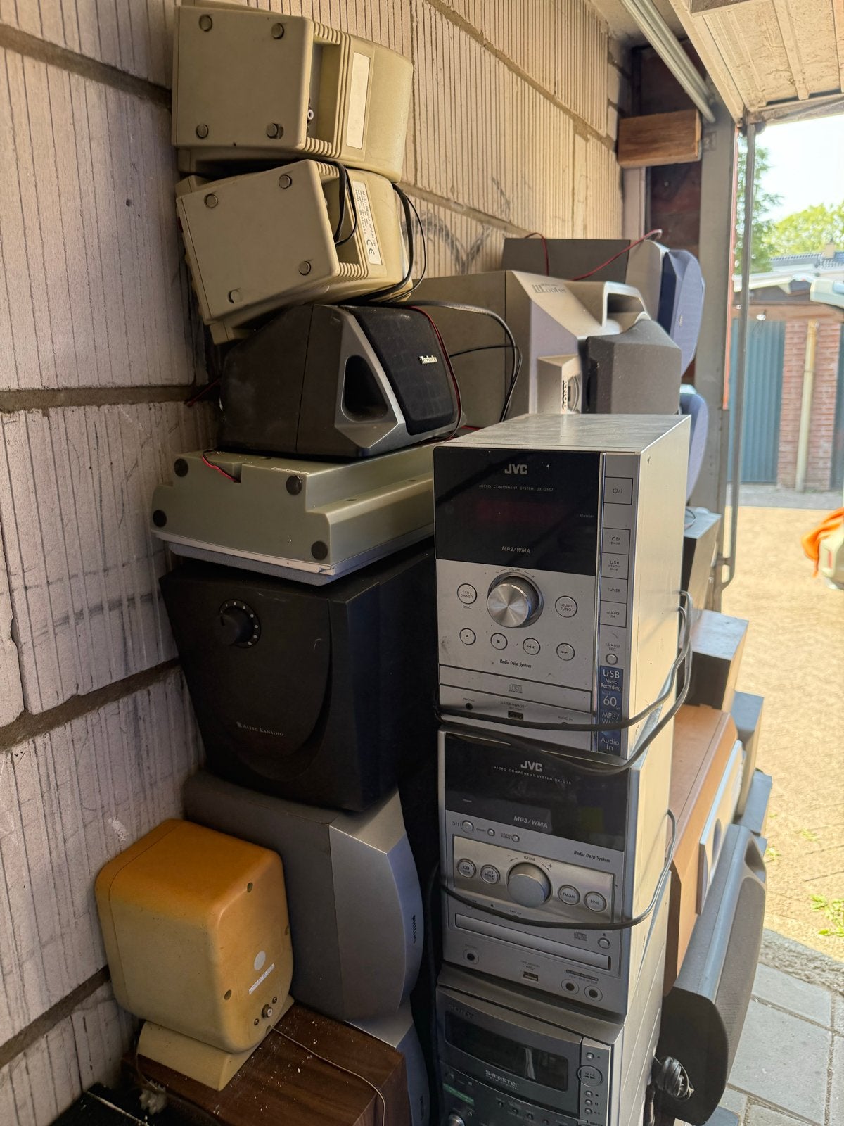 3 sets stereo torens met evt boxen, Gebruikt, JVC, Cd-speler, Losse componenten