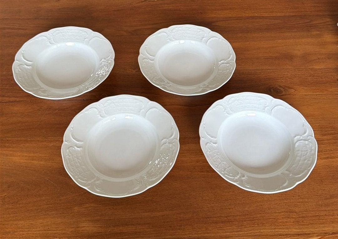 4 Rosenthal Sanssouci White diepe borden, Ophalen of Verzenden, Zo goed als nieuw, Bord(en), Overige stijlen