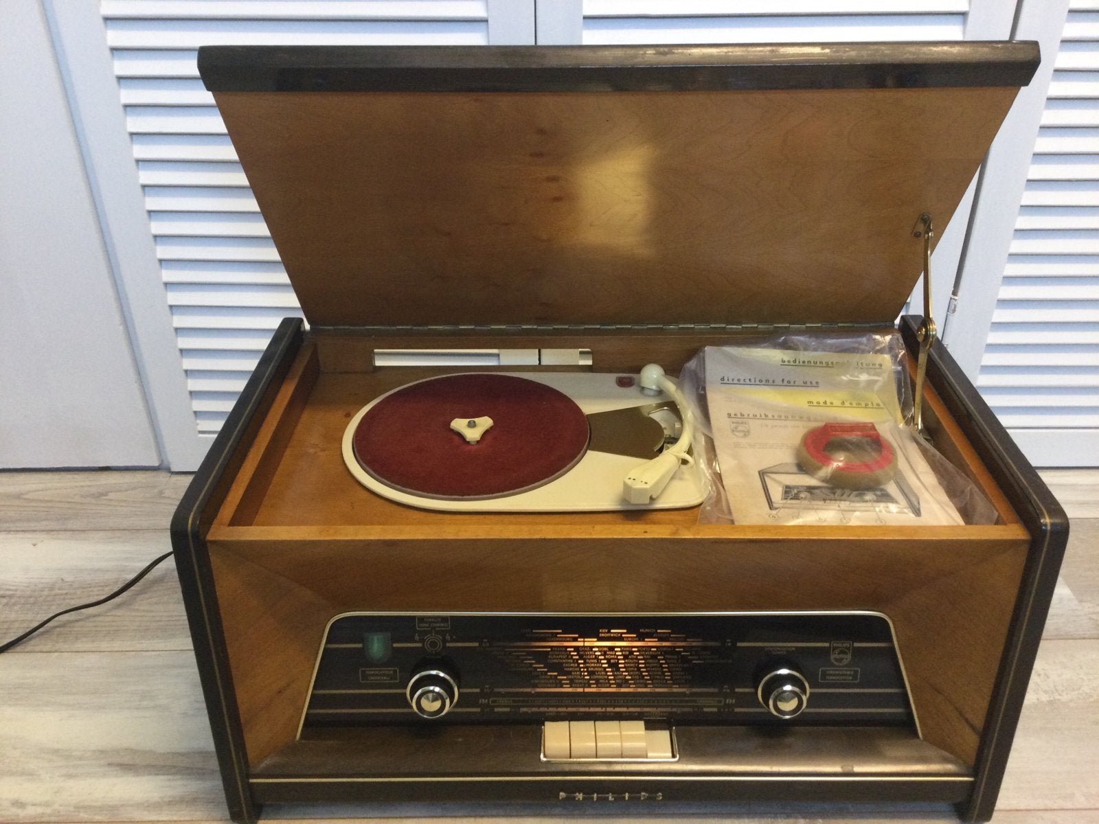 Vintage Philips H4X74A radio/platenspeler, Antiek en Kunst, Antiek | Tv's en Audio, Ophalen of Verzenden