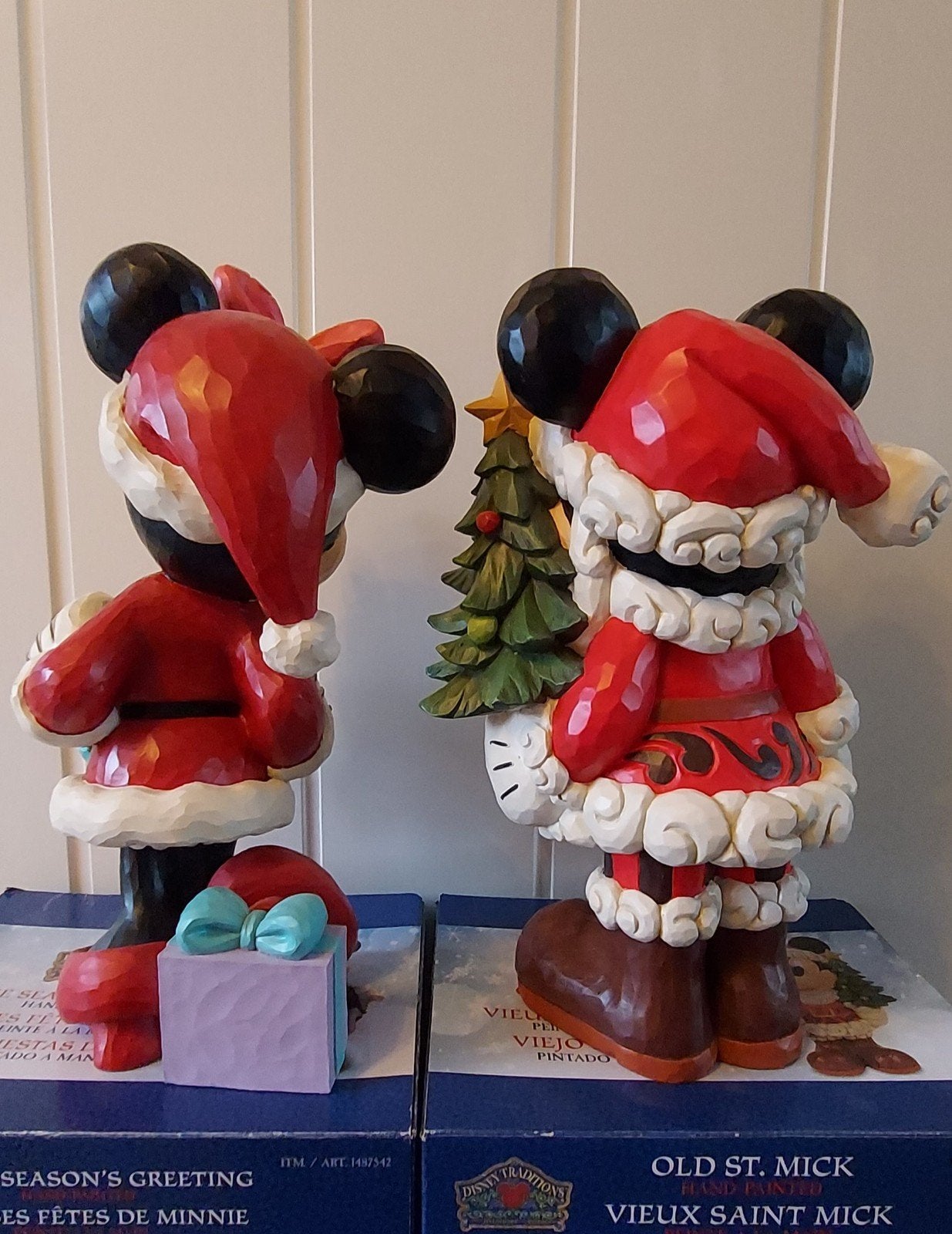Retired Disney Traditions big fig Mickey Mouse Kerst set, Ophalen, Mickey Mouse, Zo goed als nieuw, Beeldje of Figuurtje