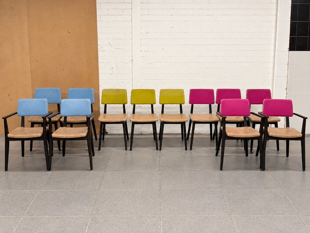 12 Satelliet horecastoelen + 2 bistrotafels – complete set, Ophalen, Gebruikt, Overige kleuren, Stof