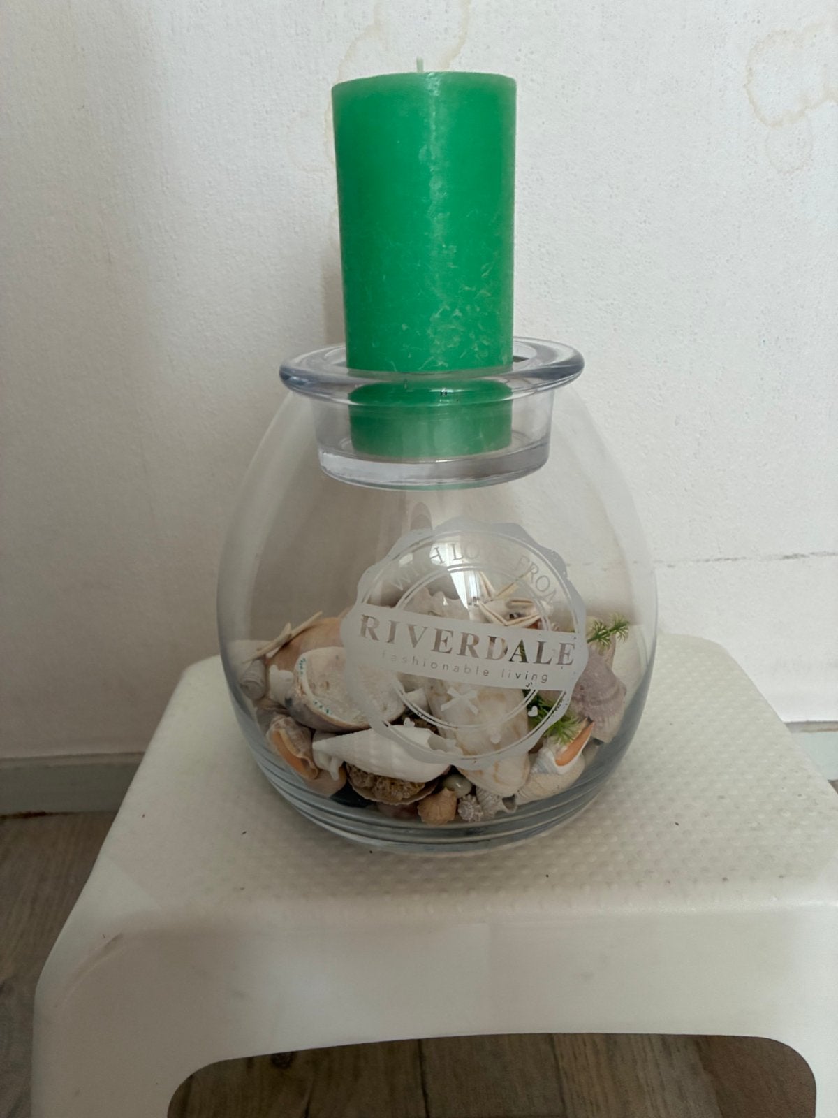 Riverdale compleet met schelpen en kaars, Ophalen, Zo goed als nieuw
