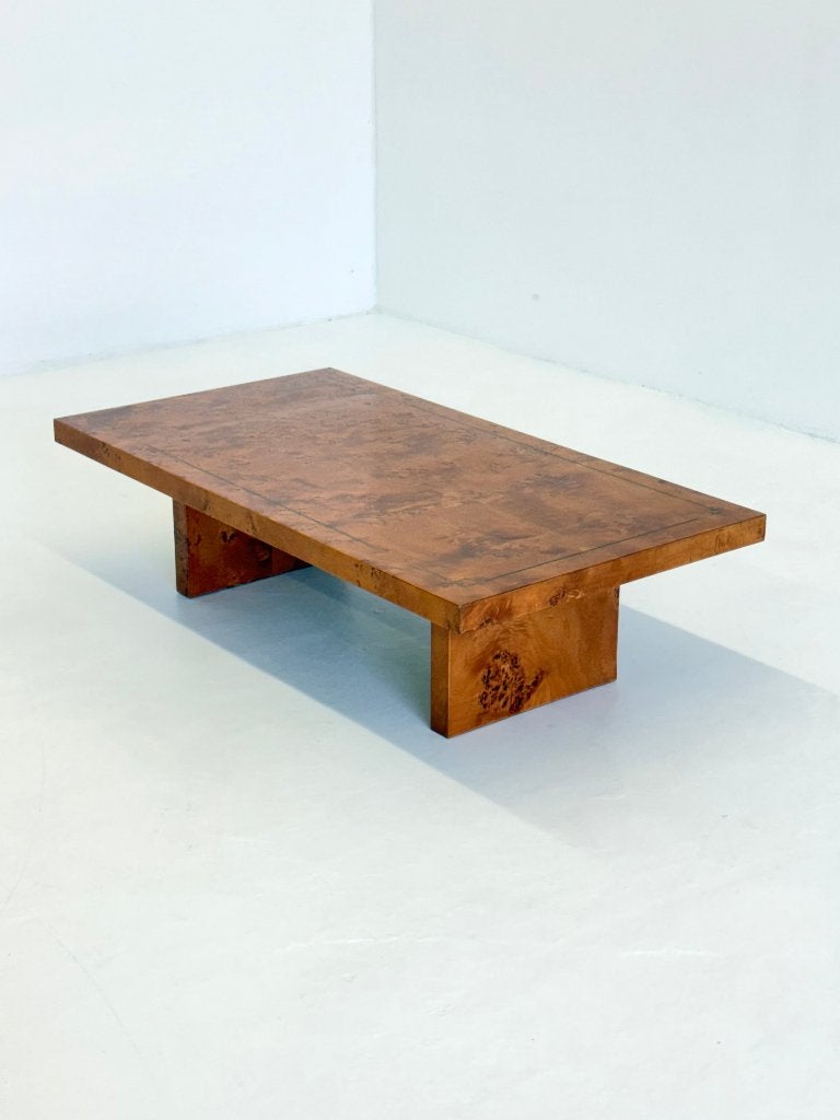 Vintage Salontafel van Smania in Wortelhout, Ophalen, 100 tot 150 cm, Smania, Onbekend