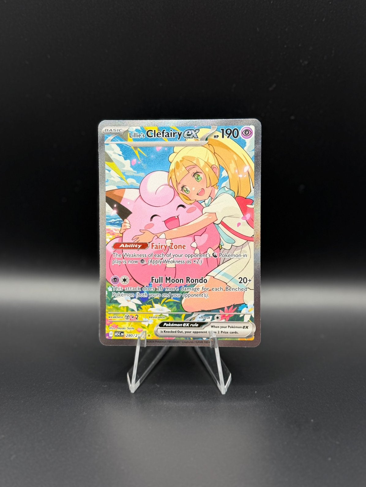 Pokemon Lillie’s Clefairy ex 208 (Ascended Heroes), Hobby en Vrije tijd, Ophalen of Verzenden, Zo goed als nieuw