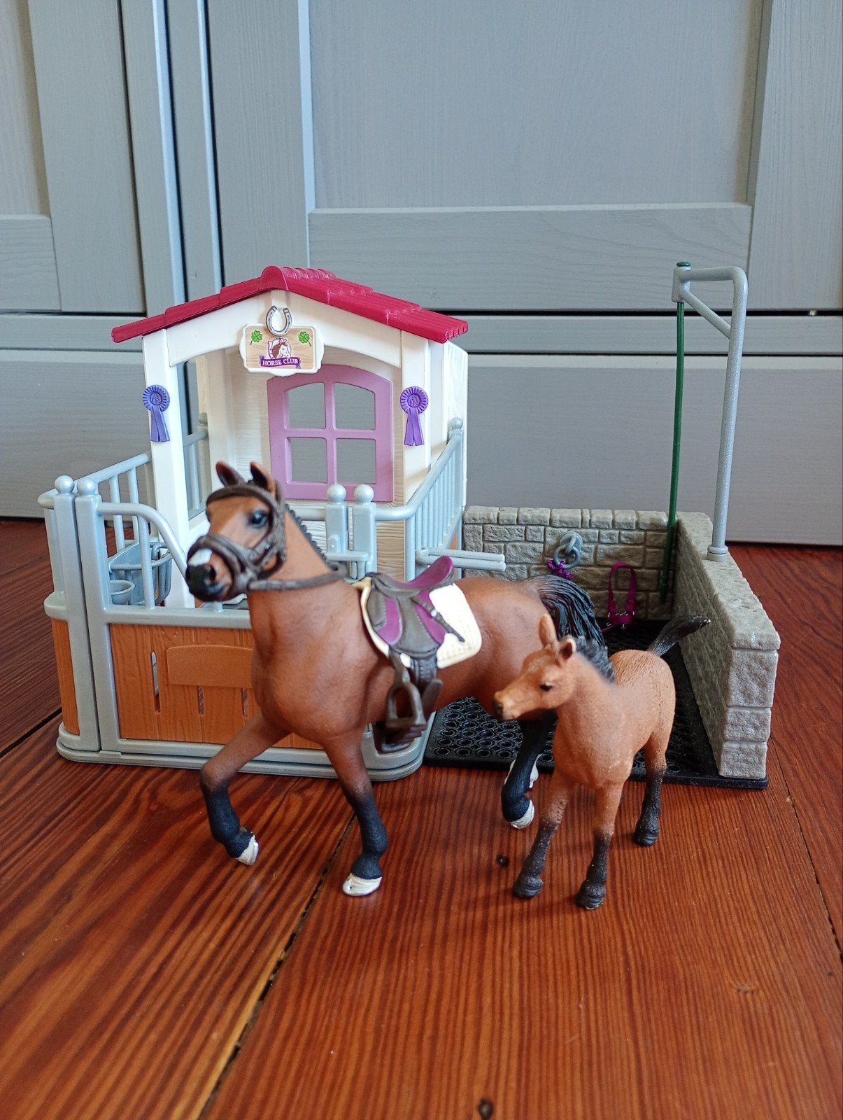 Samengestelde schleich set, Verzamelen, Dierenverzamelingen, Ophalen of Verzenden, Gebruikt, Paard, Beeldje of Figuurtje