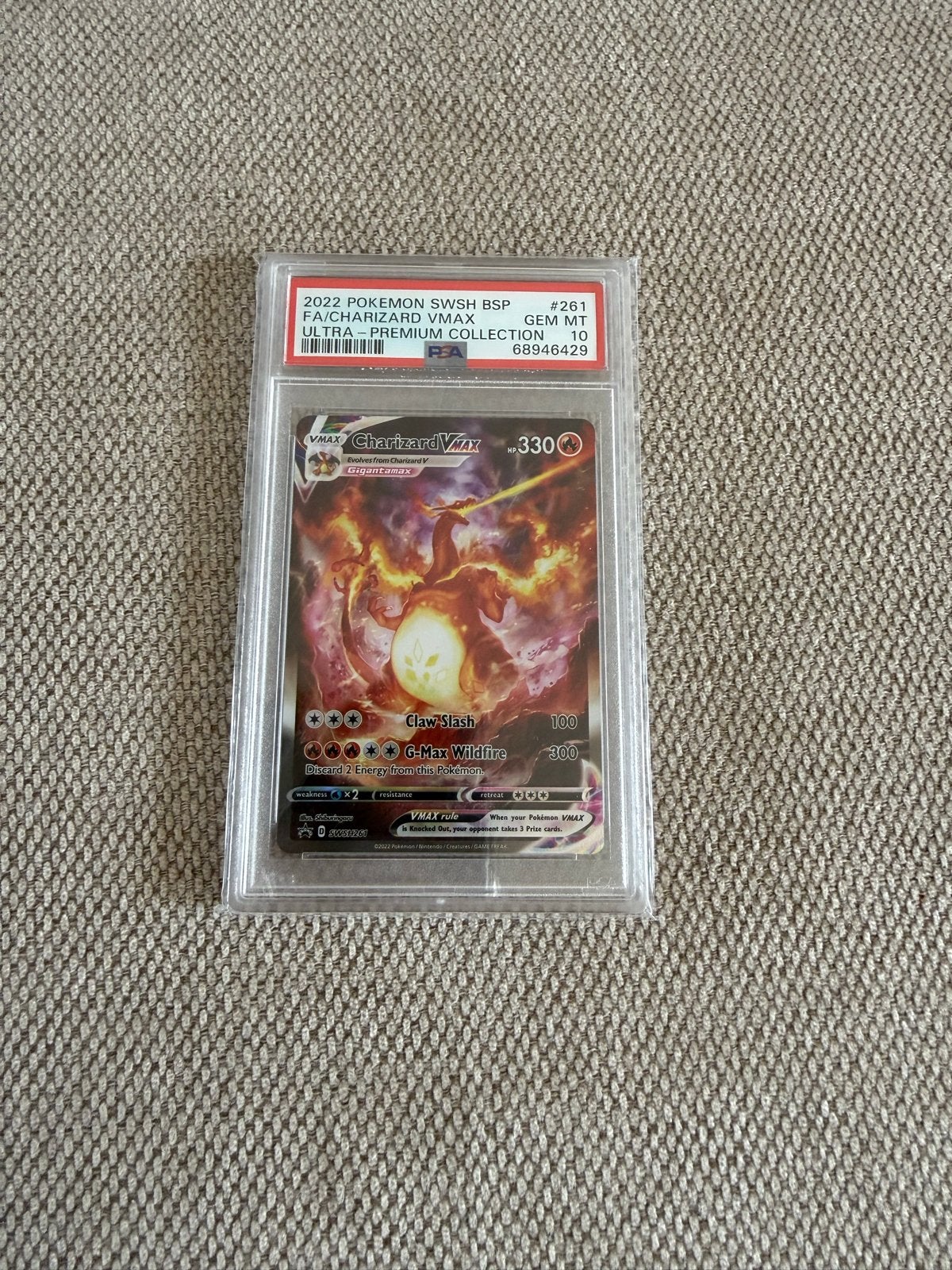 Pokemon Charizard VMAX SWSH #261 PSA 10 GEM MINT, Ophalen of Verzenden, Nieuw, Losse kaart, Foil