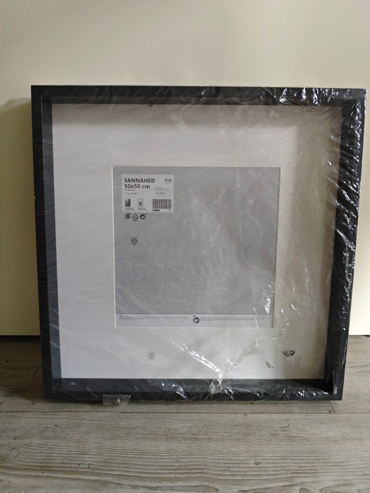 IKEA SANNAHED Fotolijst Zwart 50x50 cm Nieuw, Met ophangsysteem, Nieuw, Ophalen of Verzenden, Fotolijst