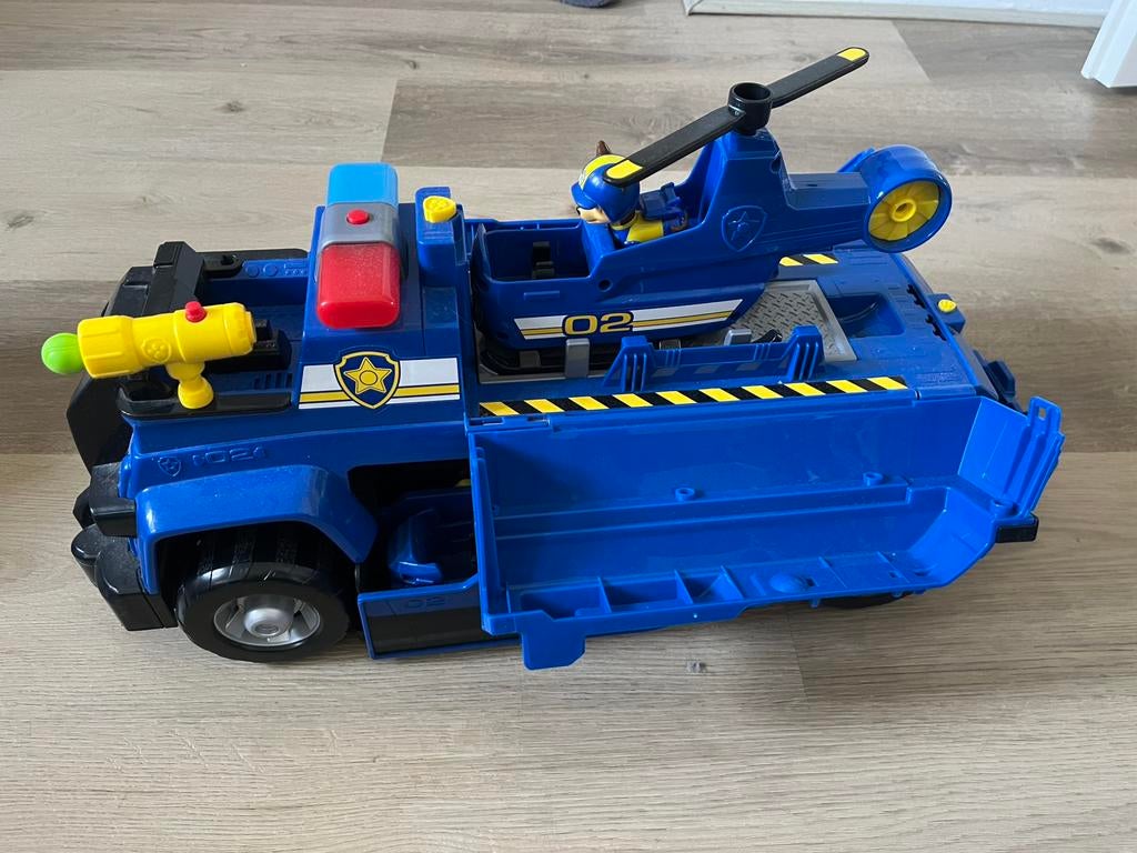 Paw patrol vrachtwagen chase met helikopter en geluid, Ophalen of Verzenden, Zo goed als nieuw