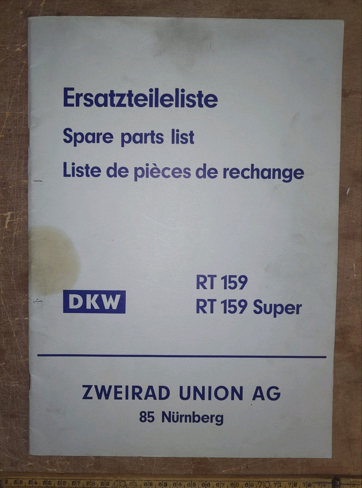 Onderdelen Catalogus DKW RT 159, Ophalen of Verzenden