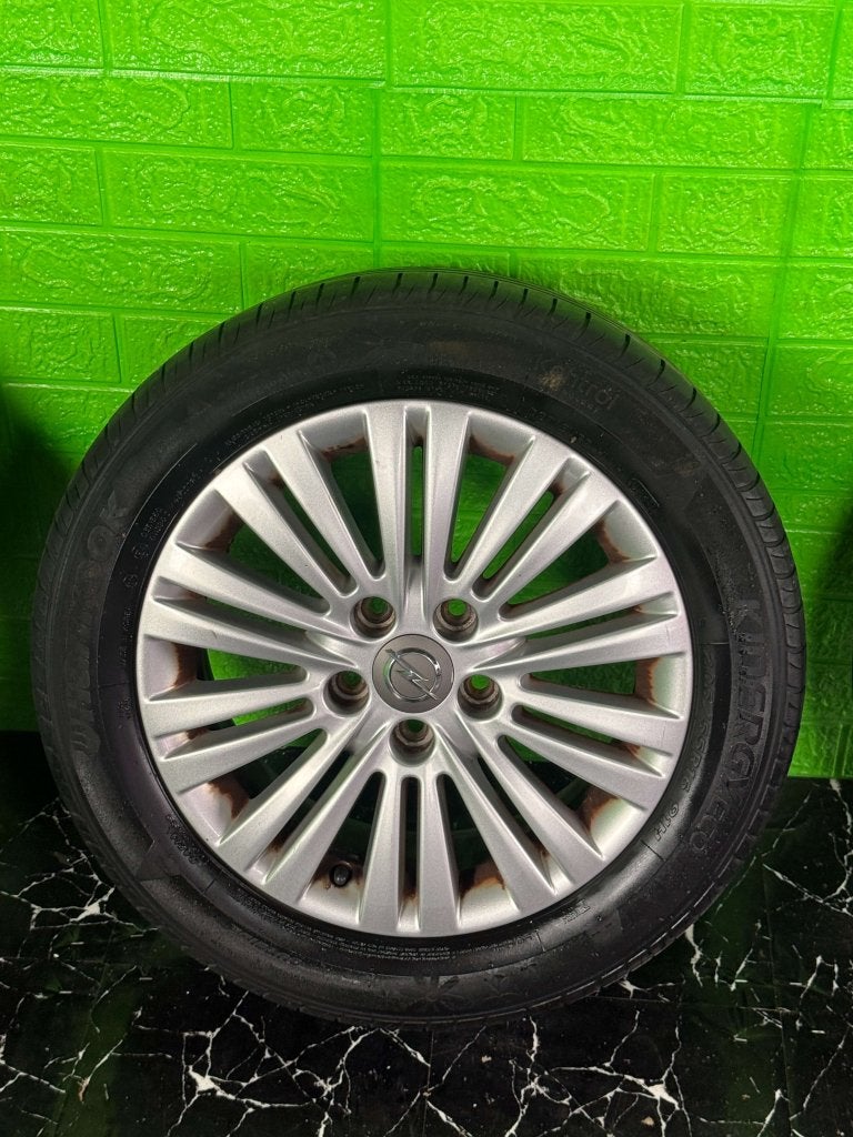 Originele Opel Astra Zafira Vectra velgen 16" 5x110 zomerset, Auto-onderdelen, Banden en Velgen, Niet ingevuld, Gebruikt, 16 inch