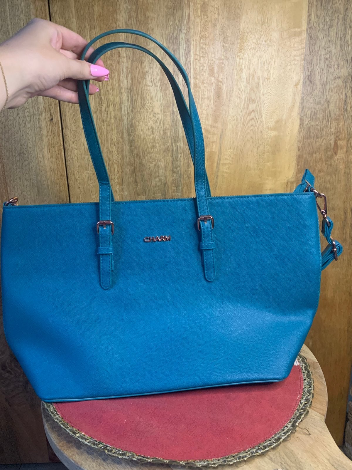 Charm tas, Sieraden, Tassen en Uiterlijk, Verzenden, Zo goed als nieuw, Blauw, Handtas