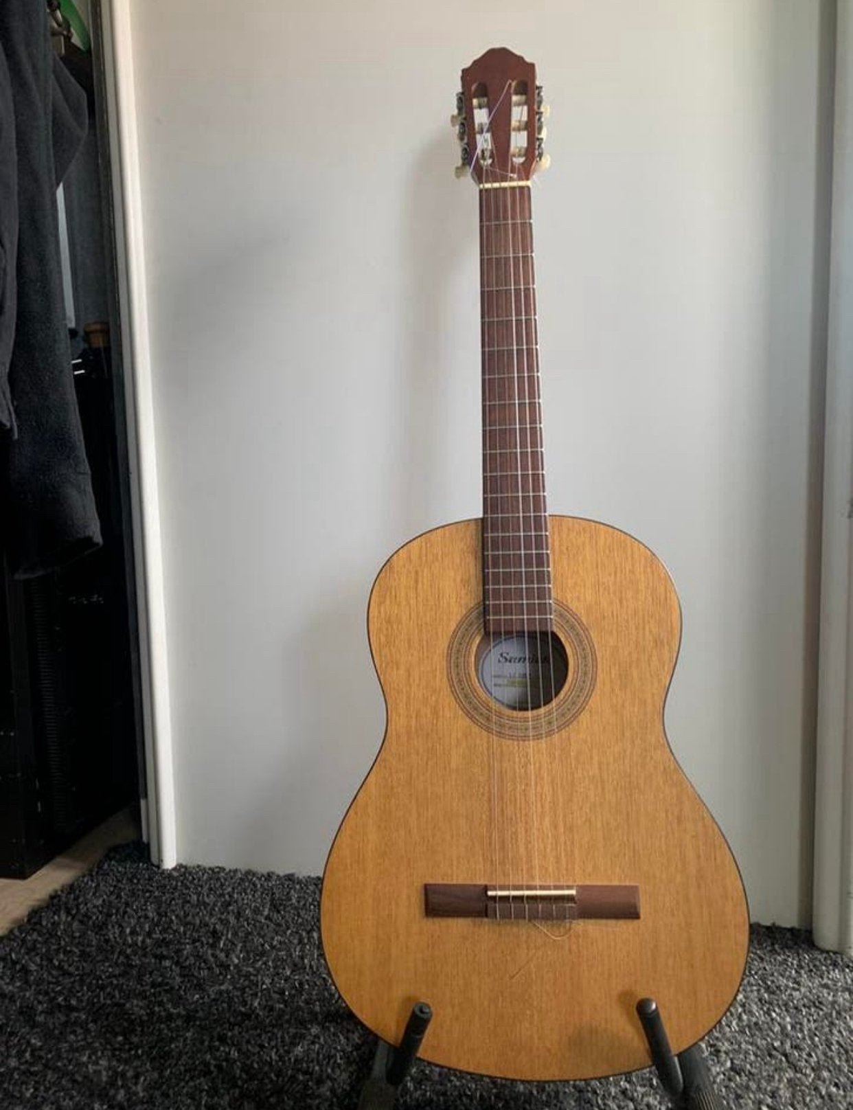 Akoestische gitaar Samick LC 15-1 met standaart en tas, Ophalen, Zo goed als nieuw, Klassieke of Spaanse gitaar