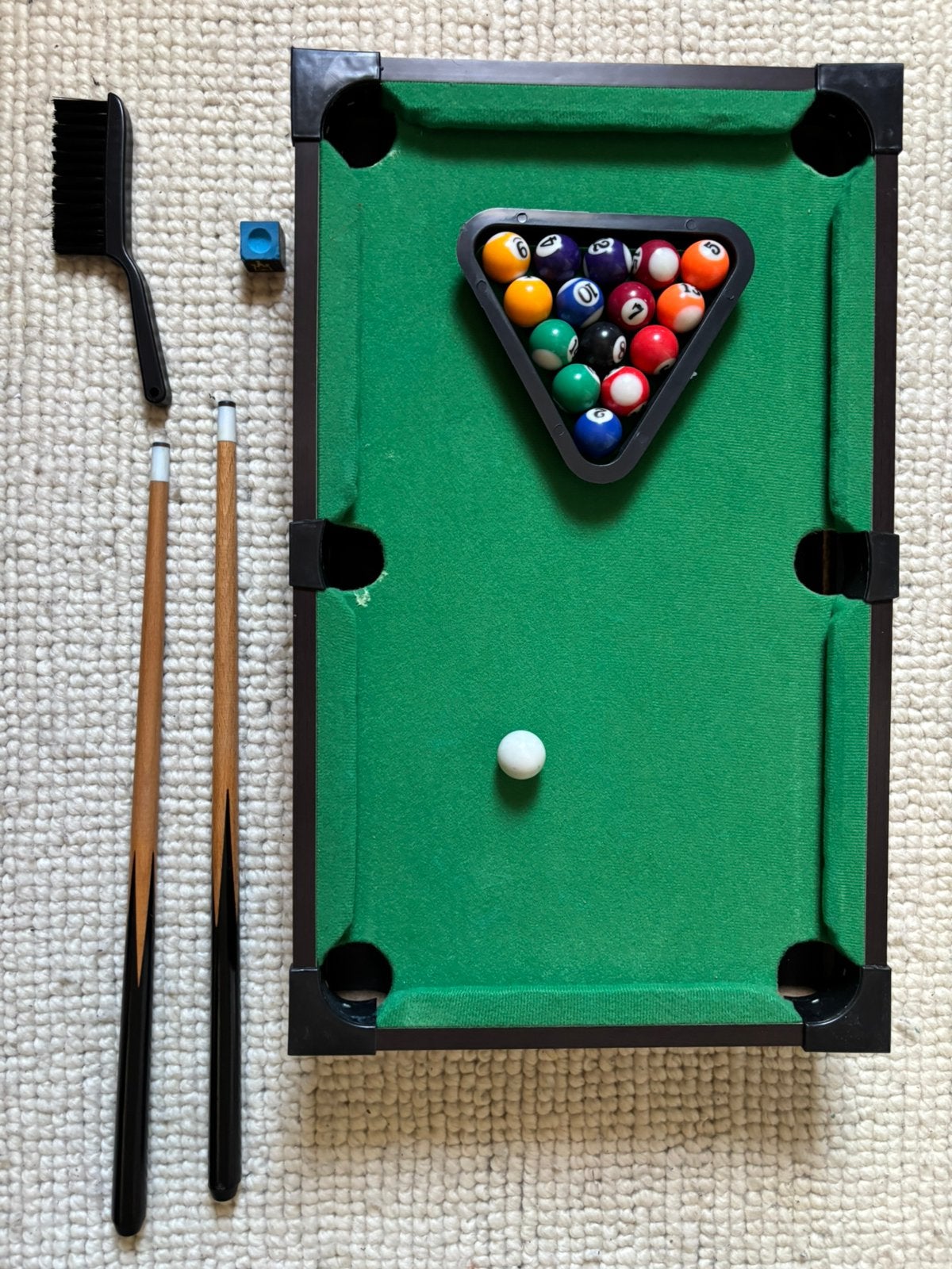 Mini pooltafel - compleet, Sport en Fitness, Biljarten en Poolen, Ophalen, Zo goed als nieuw, Pooltafel