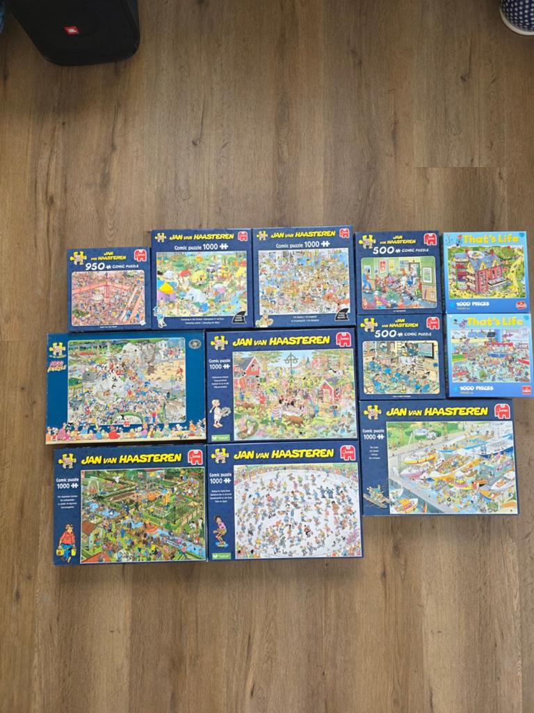 10 Jan van Haasteren & 2 That's Life puzzels (500-1000 stukj, Ophalen, Meer dan 50 stukjes, Zo goed als nieuw, 6 jaar of ouder