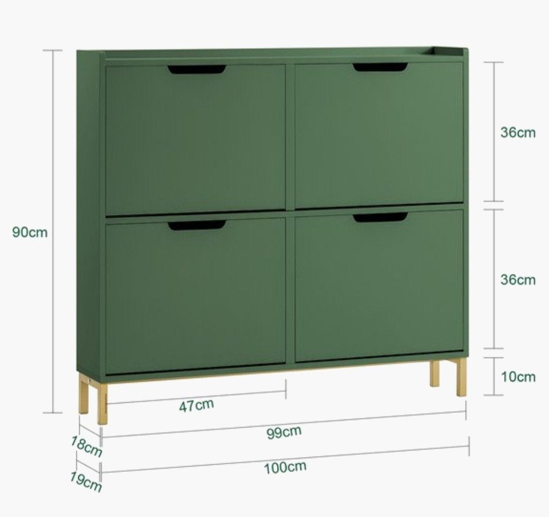 Schoenenkast groen MDF 8 Paar Schoenen, Ophalen, Nieuw, Modern