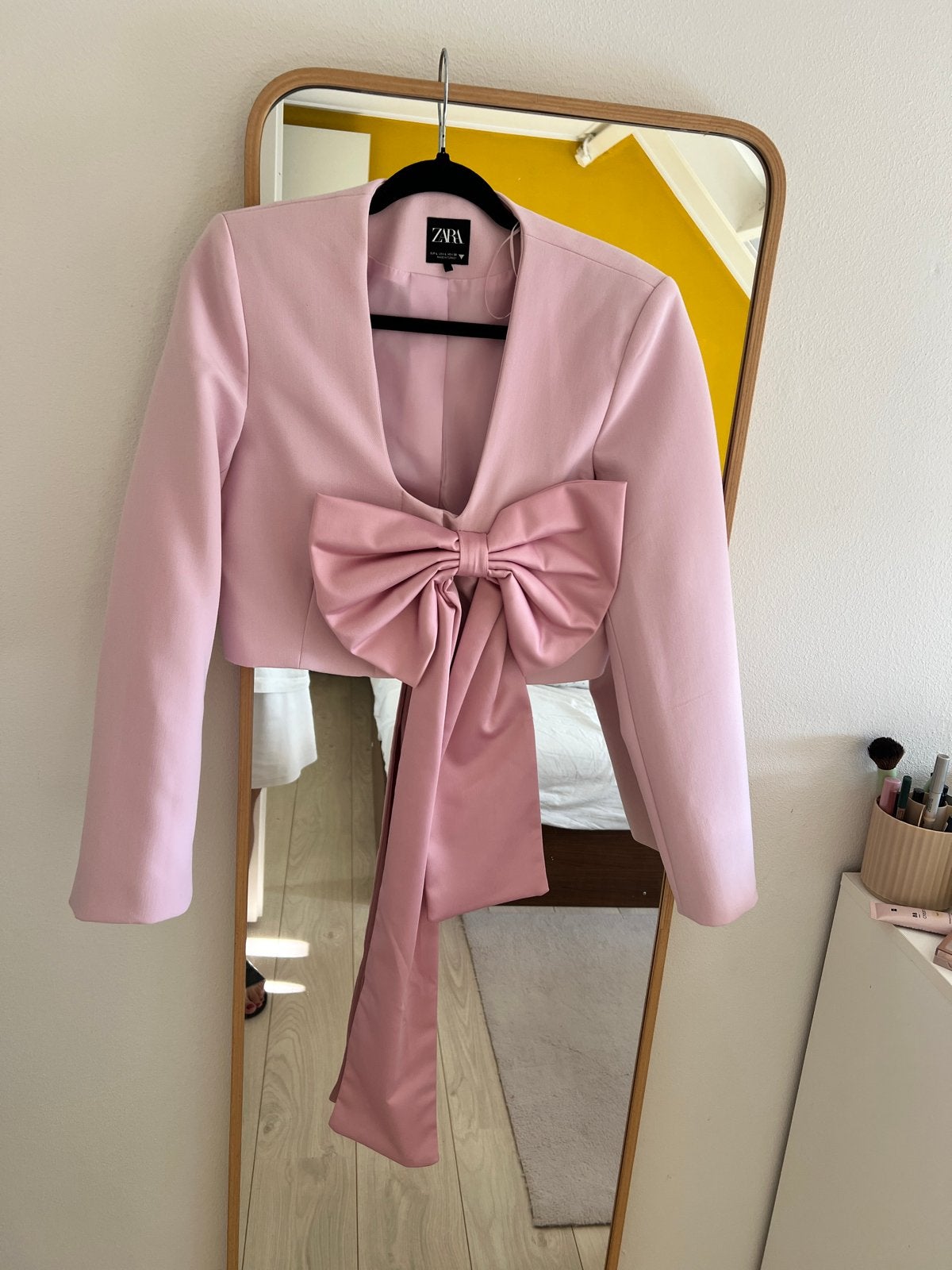 Zara Roze Cropped Blazer met Strikdetail, Kleding | Dames, Ophalen of Verzenden, Nieuw