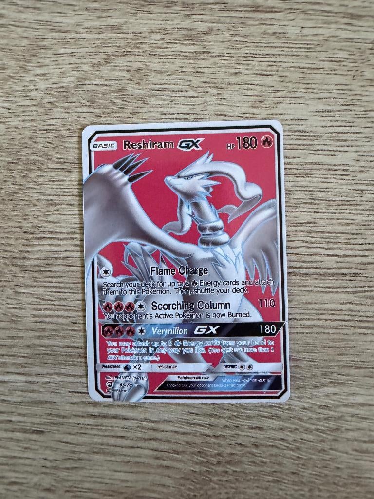 Pokemon Reshiram GX, Ophalen of Verzenden, Zo goed als nieuw, Losse kaart