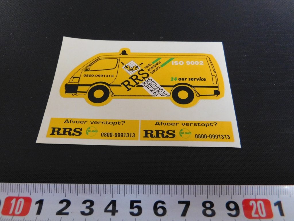 sticker set RRS riool reinigings service 24 uur service, Verzamelen, Ophalen, Zo goed als nieuw