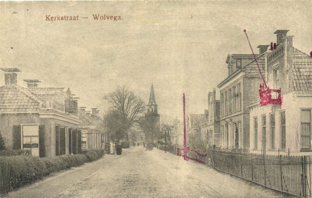 Kerkstraat - Wolvega - B-keus - 1915 gelopen, Ophalen of Verzenden, Voor 1920, Gelopen, Zuid-Holland
