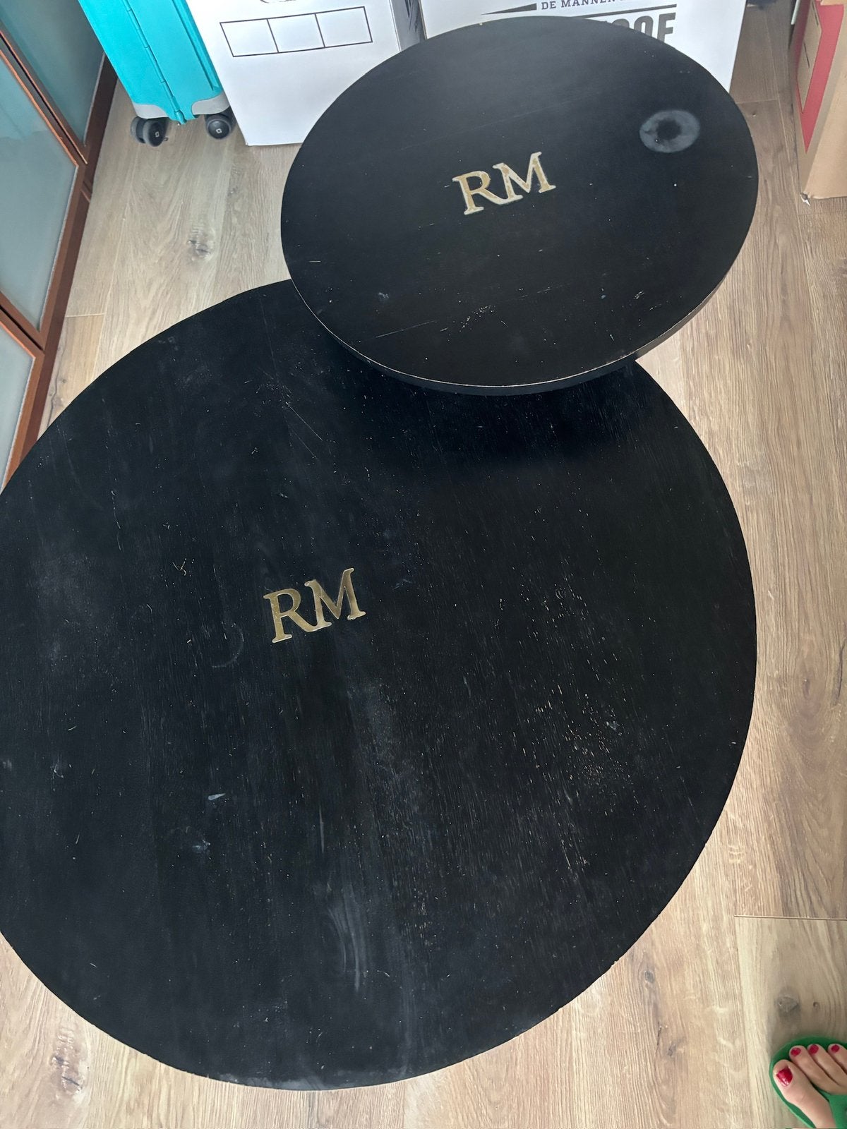 Riviera Maison Sherwood Salontafels Mangohout - Gebruikt, Ophalen, Gebruikt, Rond, 50 tot 100 cm