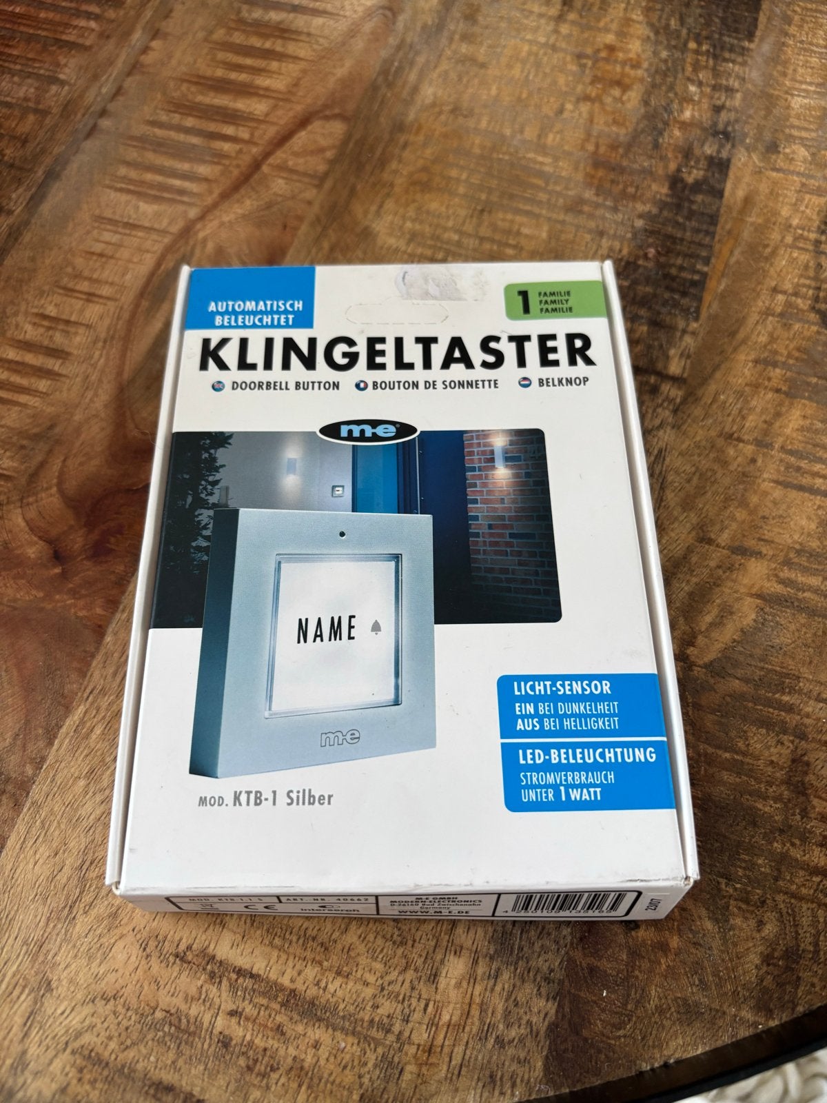 M-E Opbouw deurbelknop KTB-1 S zilver - Nieuw, Ophalen of Verzenden, Nieuw, Bedraad