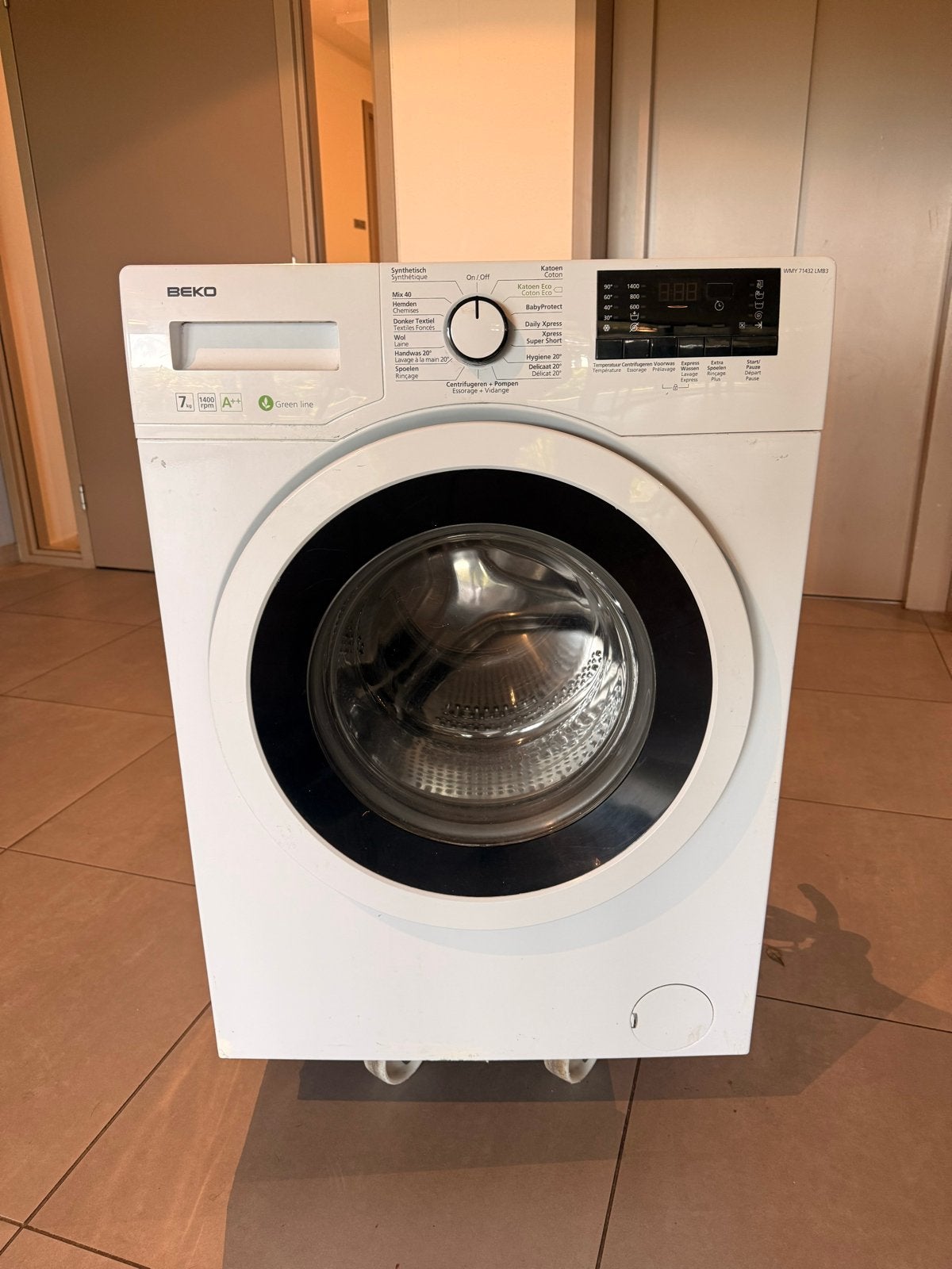 BEKO WMY 71432 LMB3 Wasmachine - 7kg, 1400 toeren, Ophalen, Gebruikt, Voorlader, 85 tot 90 cm